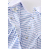 Blue Stripe Convertible Baby Gown & Romper
