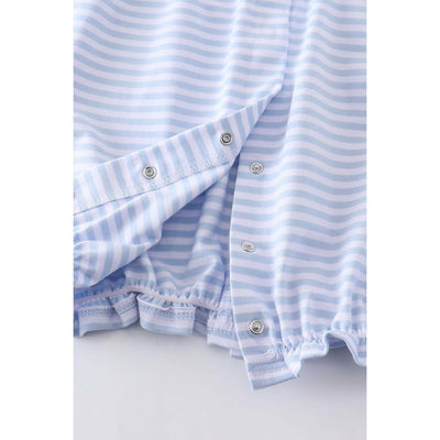 Blue Stripe Convertible Baby Gown & Romper