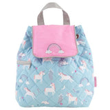 Blue Unicorn Quilted Backpack
