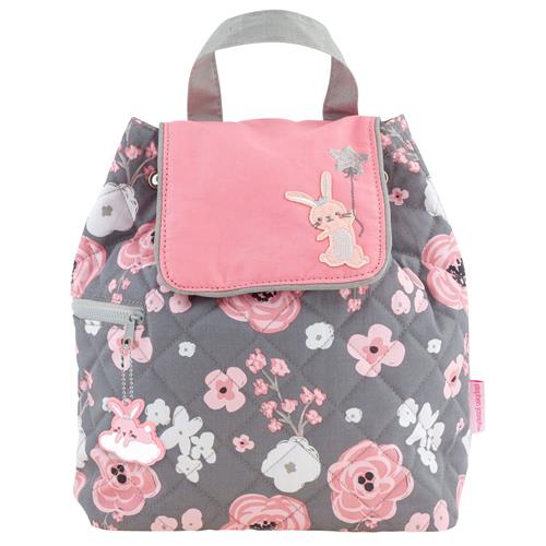 Charcoal Flower Quilted Backpack