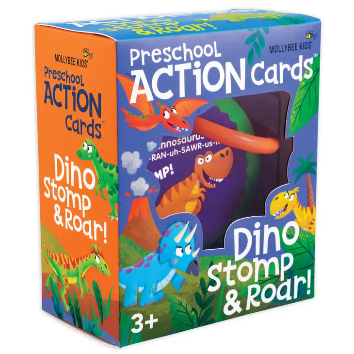 Preschool Action Cards Dino Stomp & Roar!