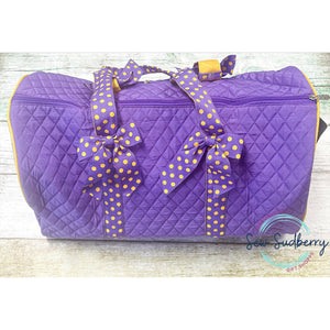 Purple/Yellow Quilted Duffle