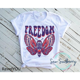FREEDOM BUTTERFLY - FOURTH OF JULY - SCREEN PRINT TEE