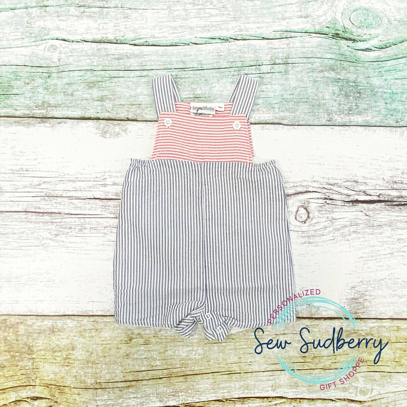 Red/Navy Seersucker Jon Jon