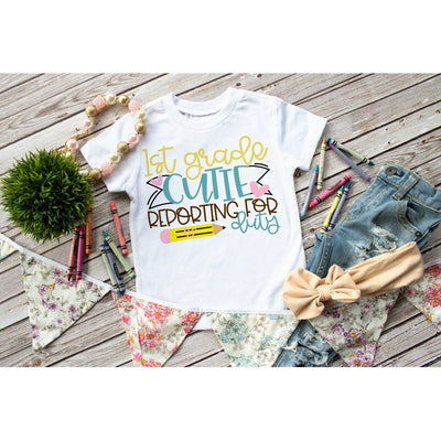 Cutie Reporting for School - Back to School Tee for Kids