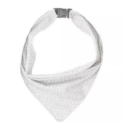 Gray Herringbone Dog Bandana Scarf