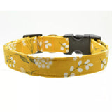 Mustard Floral Dog Collar - Monogrammed