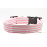 Pink Stripe Dog Collar - Monogrammed