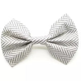 Gray Herringbone Bow Tie   Gray Herringbone Bow Tie - Dog Collar Accessory