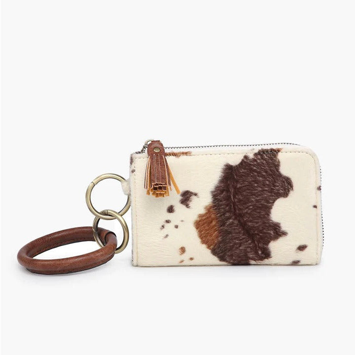 Cow Hide Liv Bangle Wristlet Wallet - Jen & Co.