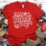 It's the Most Wonderful Time of the Year - Ornament Snowflakes - Christmas - Screen Print
