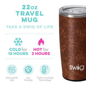 Leather Travel Mug 22oz - Swig Life