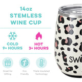 Luxy Leopard Stemless Wine Cup (140z) - Swig Life
