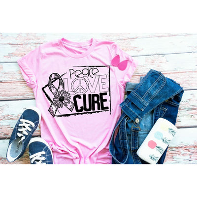 Peace Love Cure - Cancer - Awareness Tee