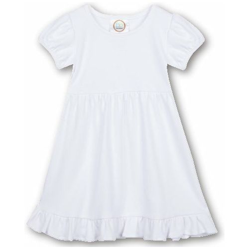 White Puff Sleeved Ruffle Dress - Ready to be customized!